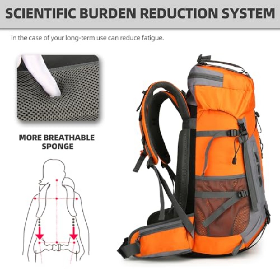 60L Hiking Backpack for Men an - Rain Cover Backpack reseña y precio