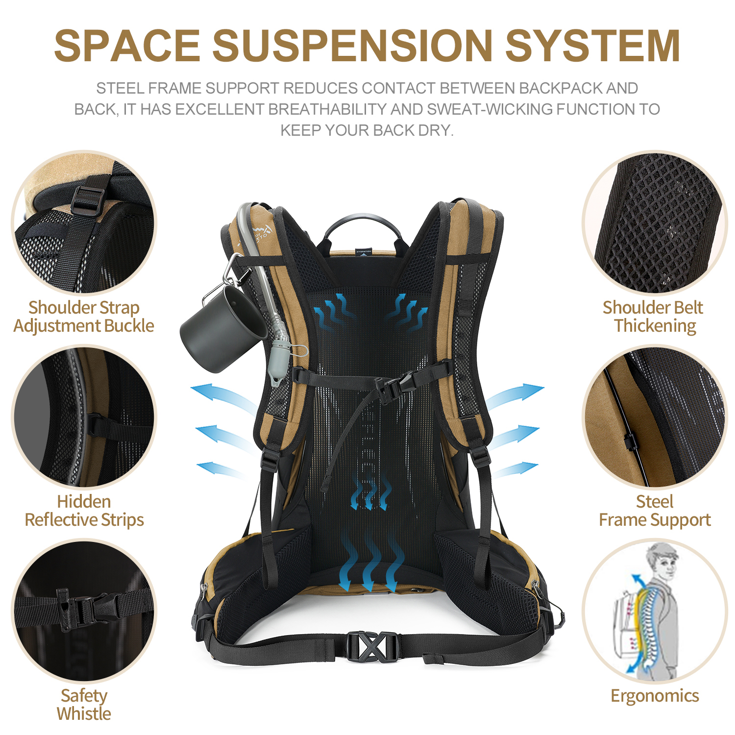 Mountaineering backpack 35 lit - Foldable Backpack Small reseña y precio
