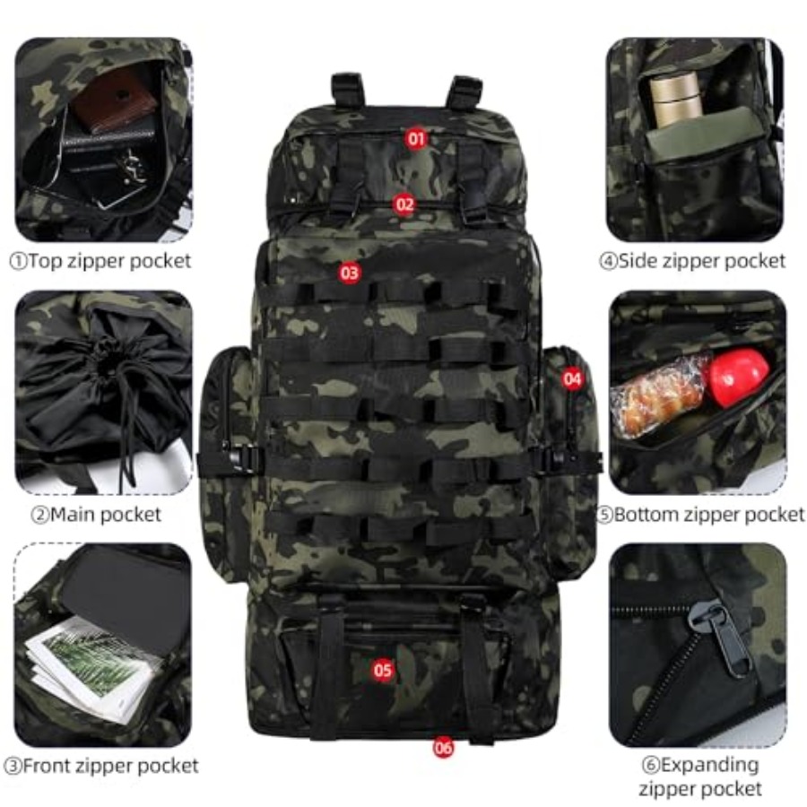 70L/100L Camping Hiking Backpa - Rain Cover Backpack reseña y precio