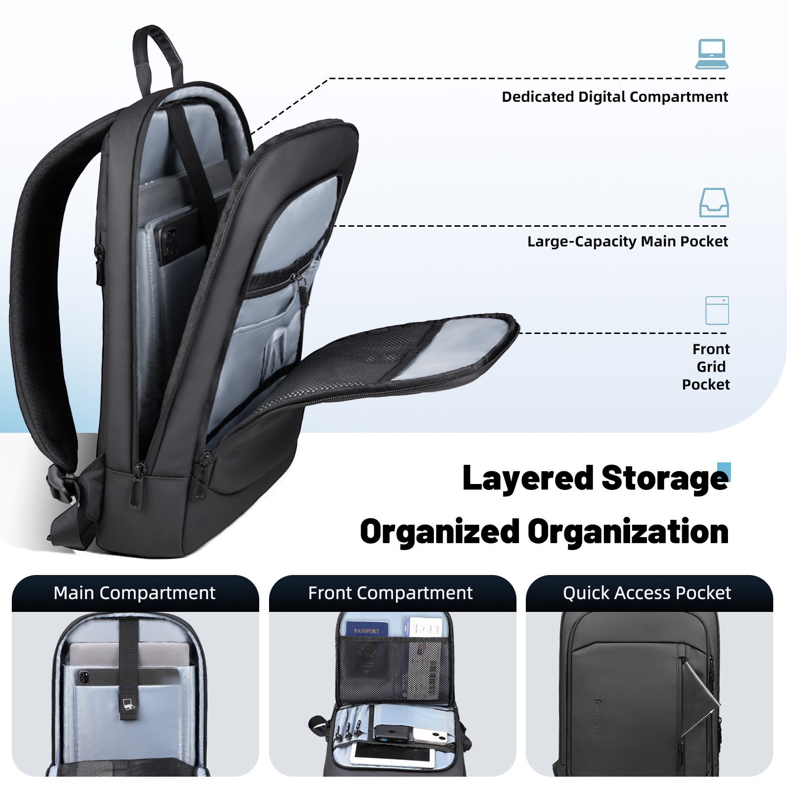 HK Lightweight Men's Business  - Laptop Backpack 15.6 reseña y precio