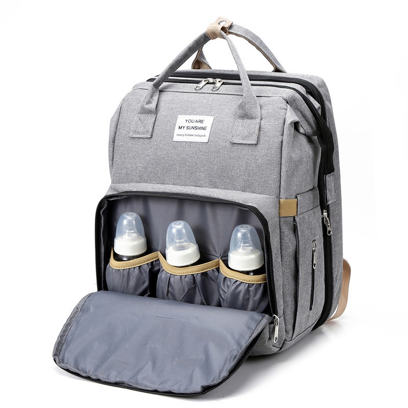 Fashionable Folding Baby Crib  - Backpack Diaper Bag reseña y precio