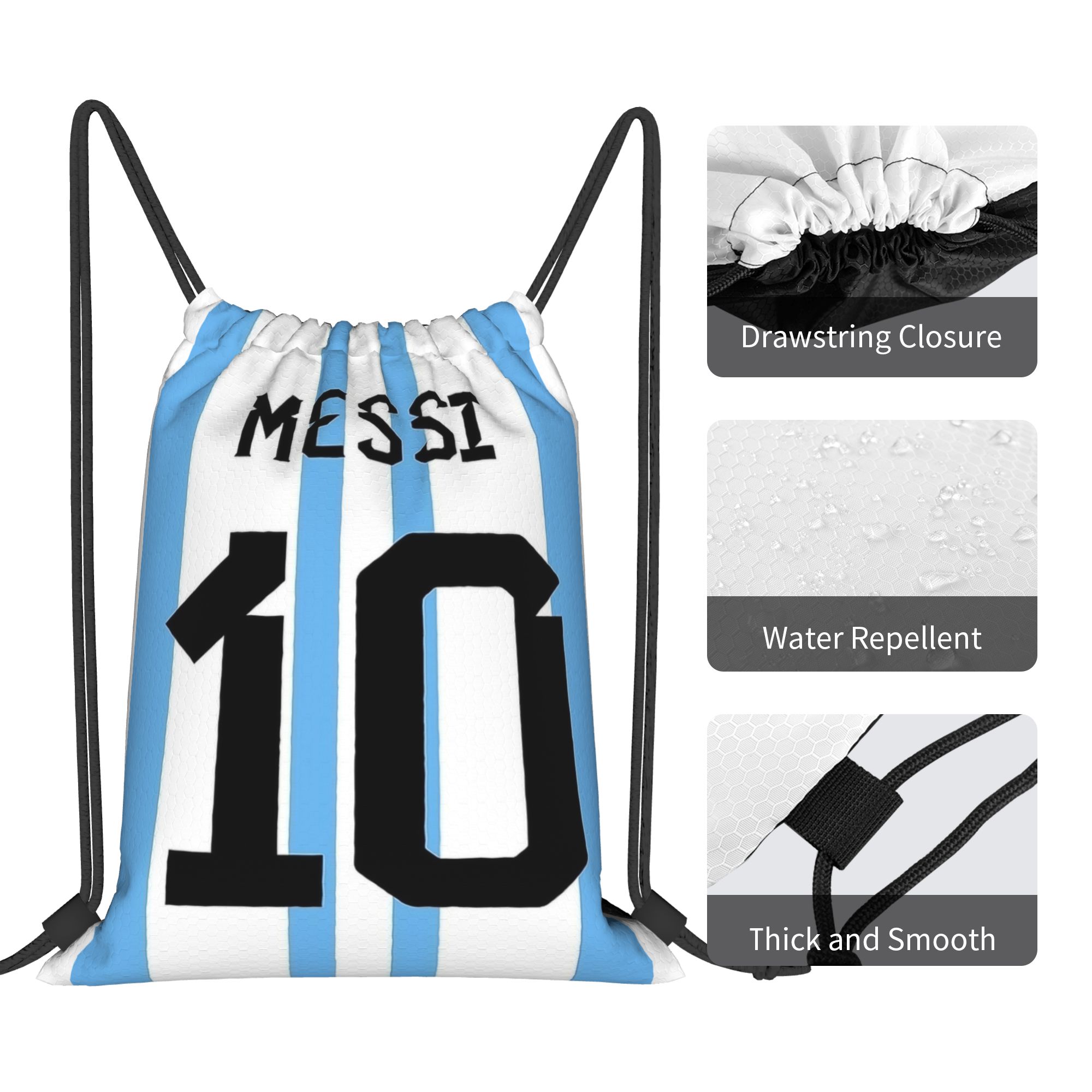 Messis 10 Soccer Football Draw - Drawstring Gym Bag reseña y precio