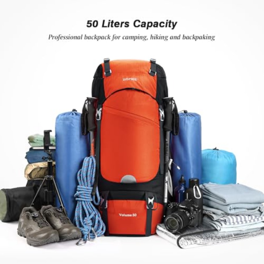 50L Hiking Backpack Travel Bag - Rain Cover Backpack reseña y precio