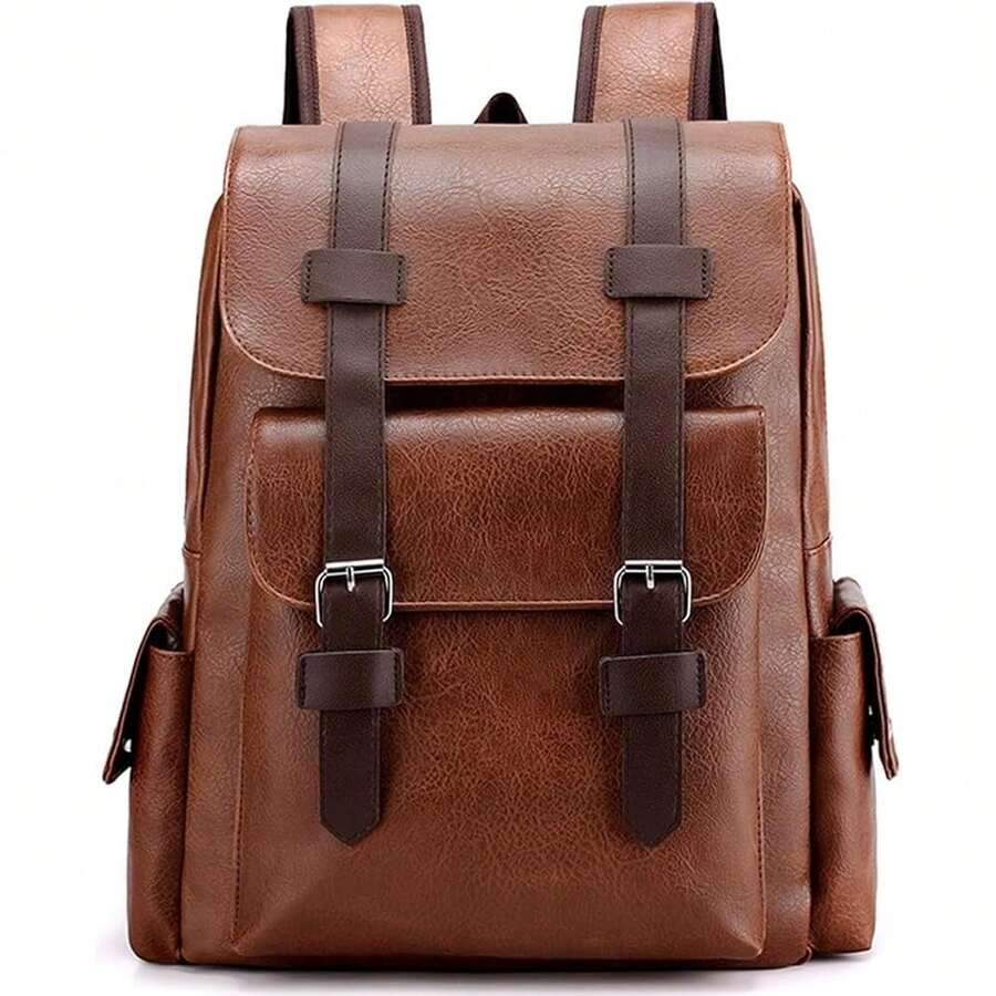 PU Leather Backpack For Men An - Laptop Backpack 15.6 reseña y precio