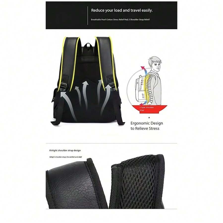 PU Leather Backpack For Men An - Laptop Backpack 15.6 reseña y precio