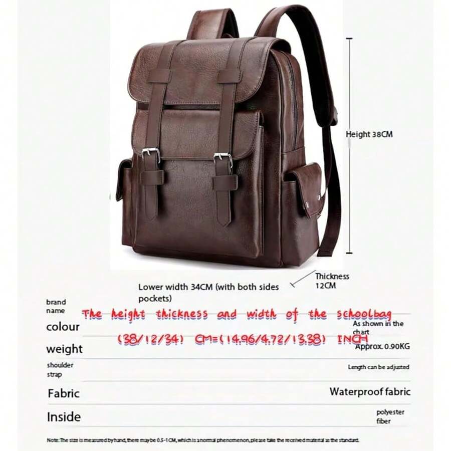 PU Leather Backpack For Men An - Laptop Backpack 15.6 reseña y precio