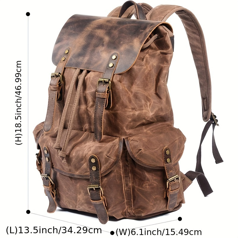 Vintage Men'S Leather Backpack - Canvas Backpack Casual reseña y precio