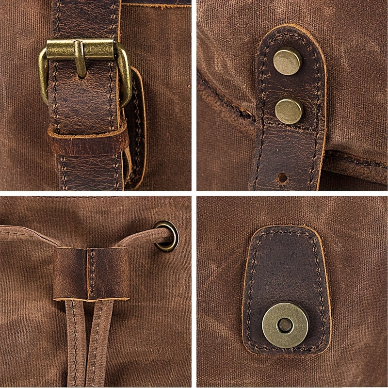 Vintage Men'S Leather Backpack - Canvas Backpack Casual reseña y precio