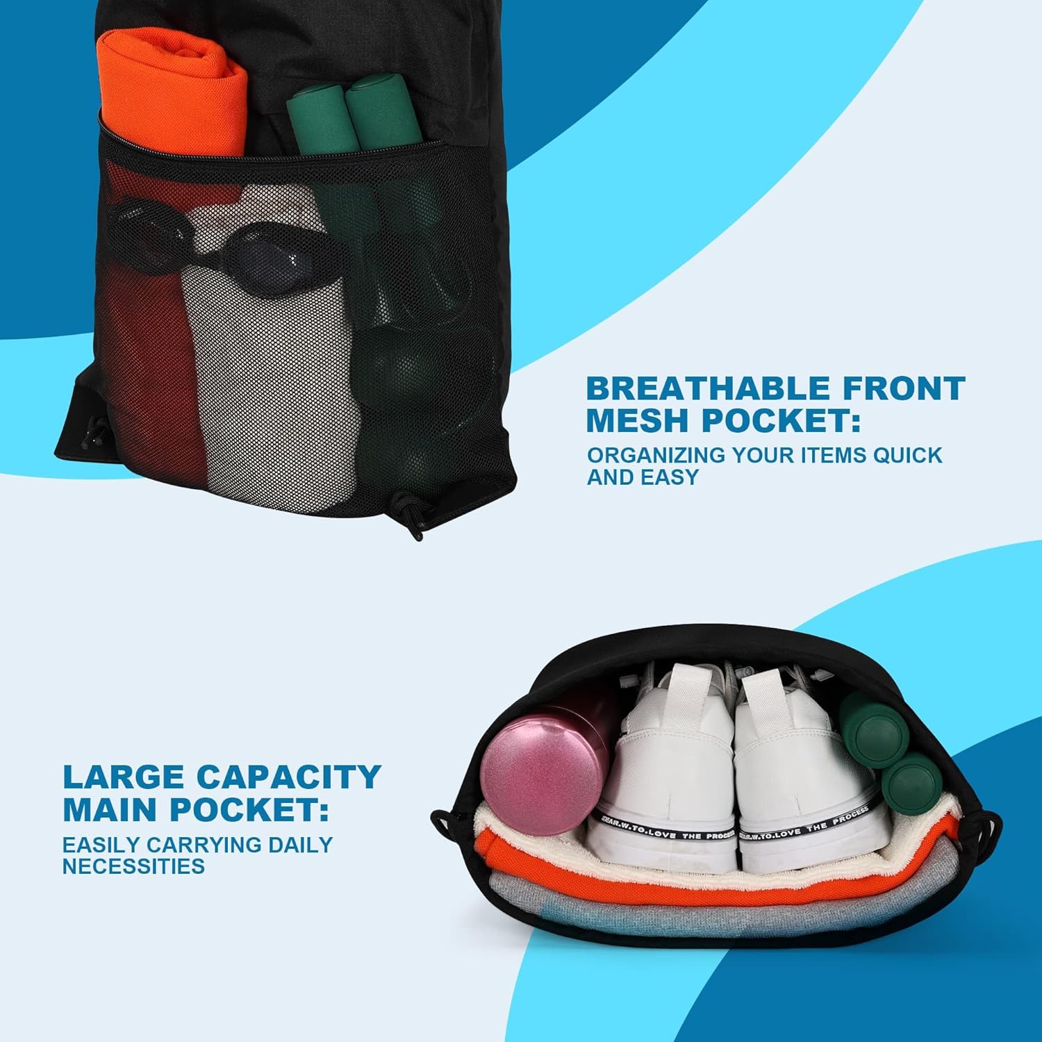 TILYMOL Drawstring Backpack Gy - Drawstring Gym Bag reseña y precio