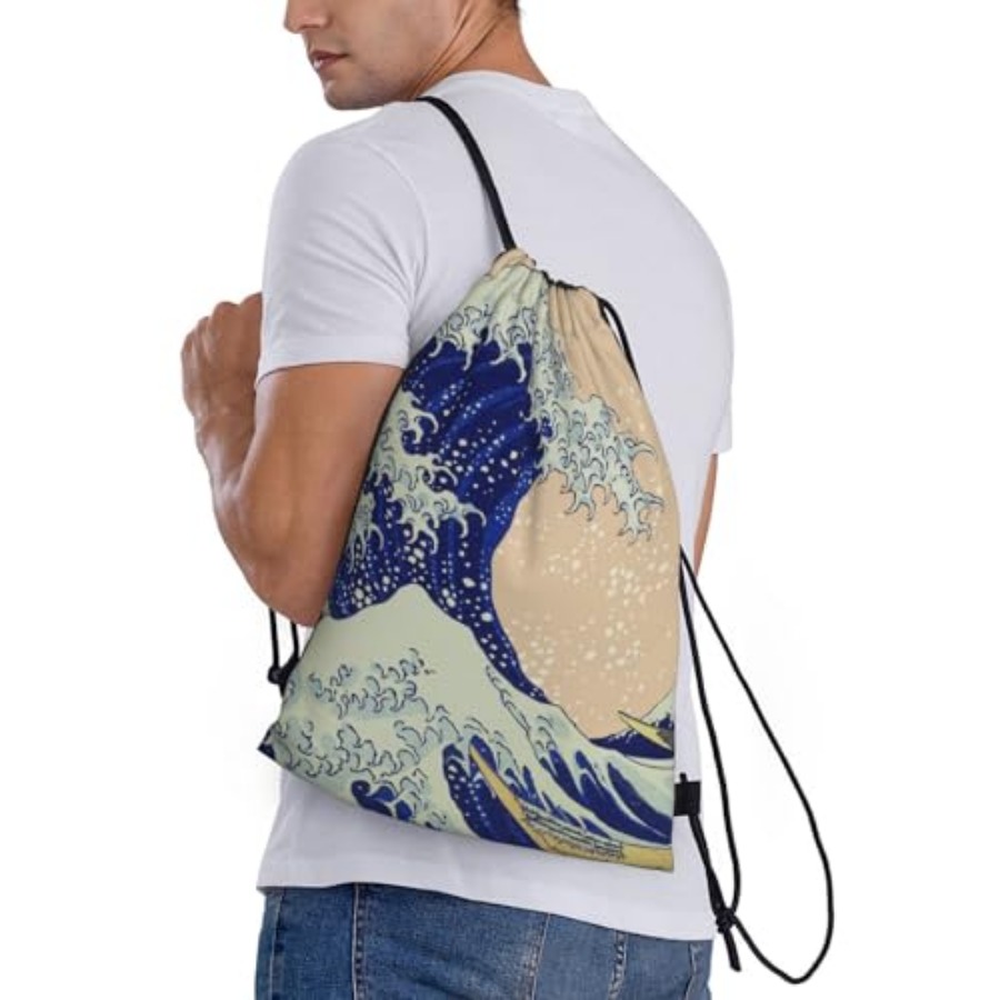 Japanese Kanagawa Ocean Great  - Drawstring Gym Bag reseña y precio