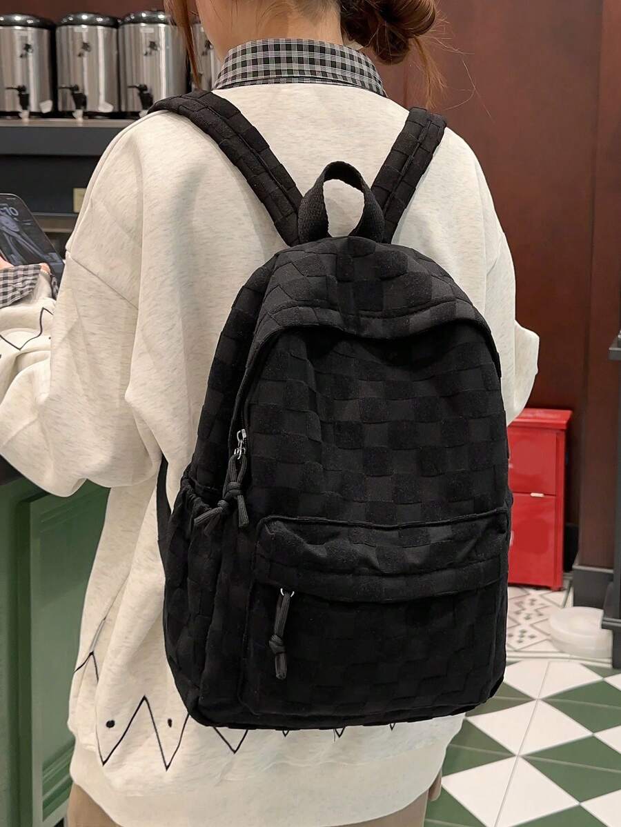 Womens Patchwork Plaid Faux Fu - Fashion Backpack Women reseña y precio