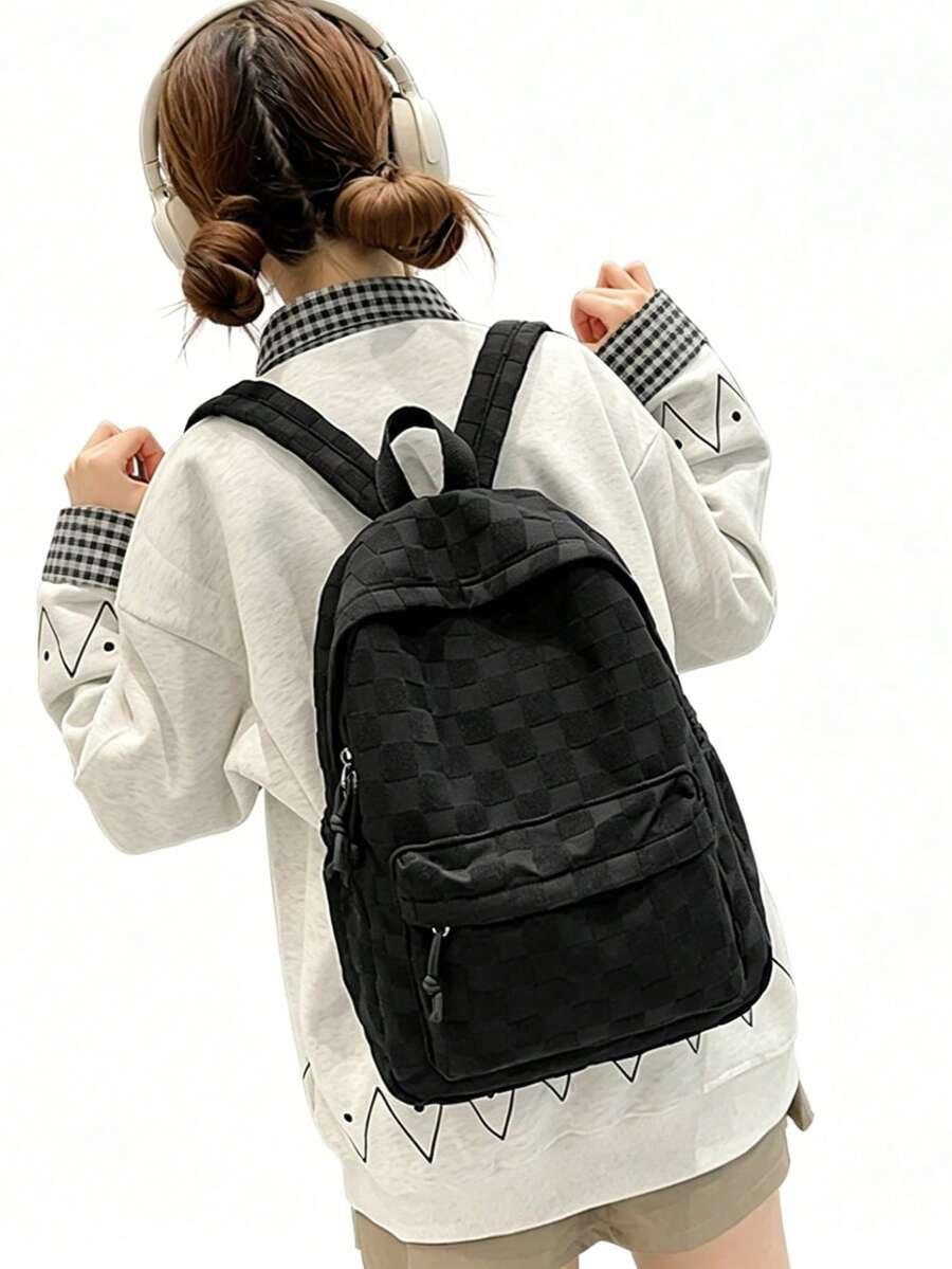 Womens Patchwork Plaid Faux Fu - Fashion Backpack Women reseña y precio