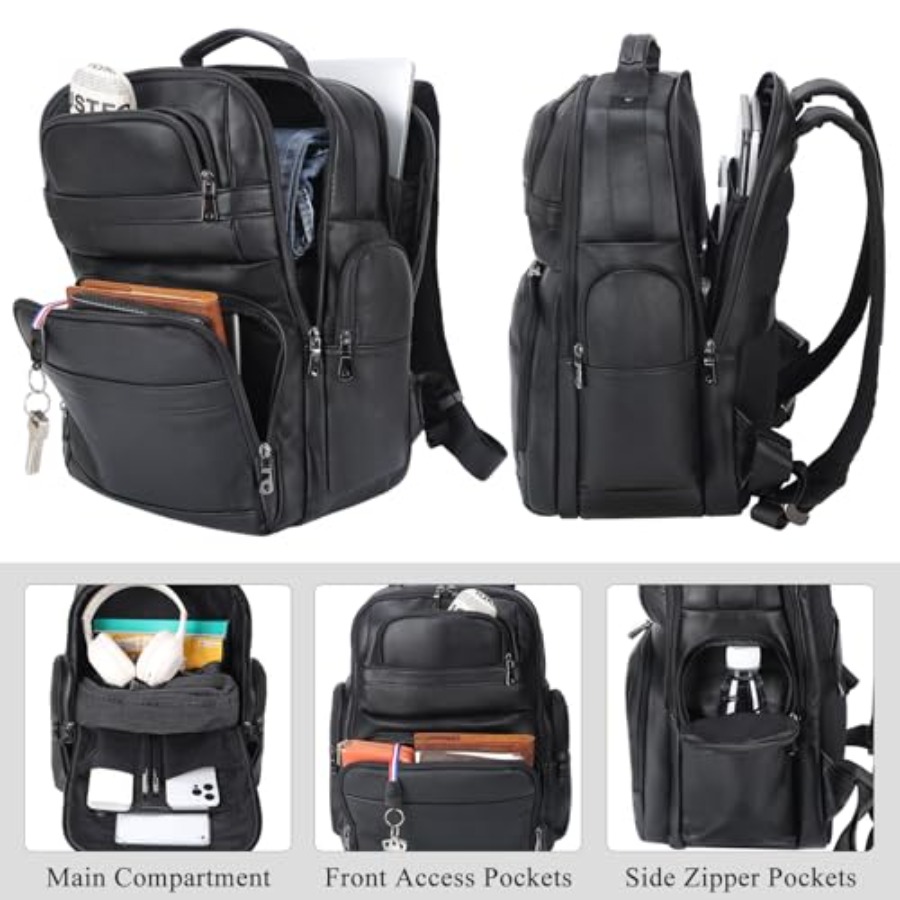 Men's Vintage Leather Backpack - Laptop Backpack 15.6 reseña y precio