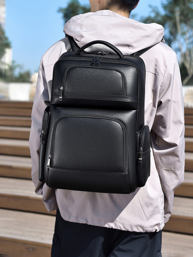 Men's Fashion Backpack PU Leat - Laptop Backpack 15.6 reseña y precio