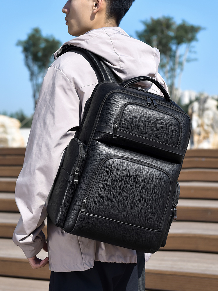 Men's Fashion Backpack PU Leat - Laptop Backpack 15.6 reseña y precio