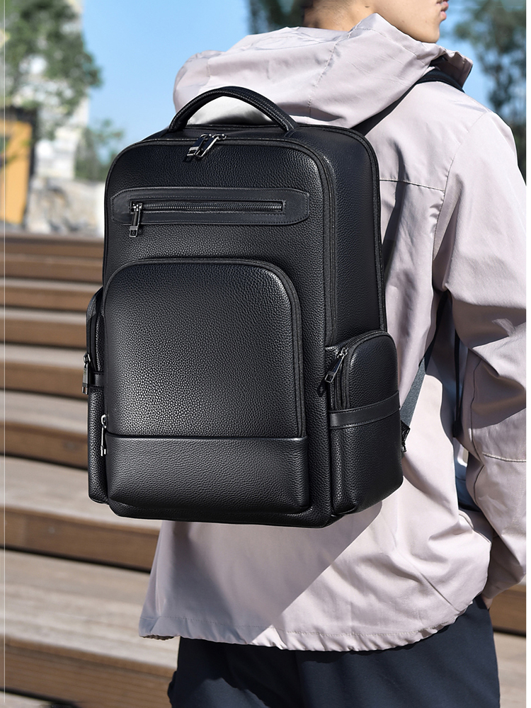 Men's Fashion Backpack PU Leat - Laptop Backpack 15.6 reseña y precio