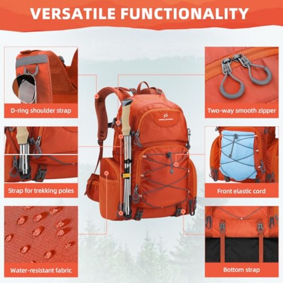 Hiking Backpack, 40L Waterproo - Rain Cover Backpack reseña y precio