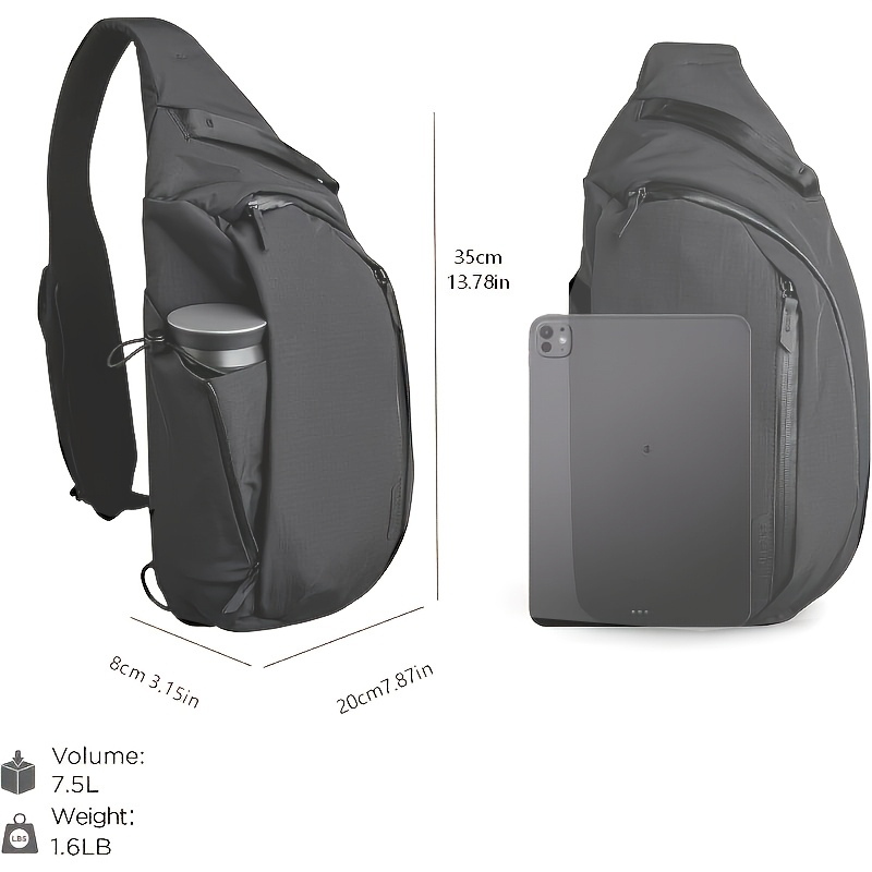 Right Shoulder Chest bag  7.5L - Sling Backpack Shoulder reseña y precio
