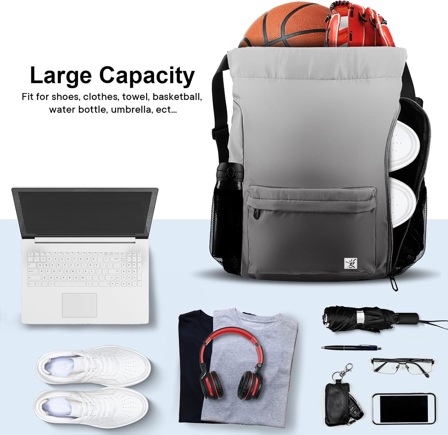 Drawstring Backpack with Mesh  - Drawstring Gym Bag reseña y precio