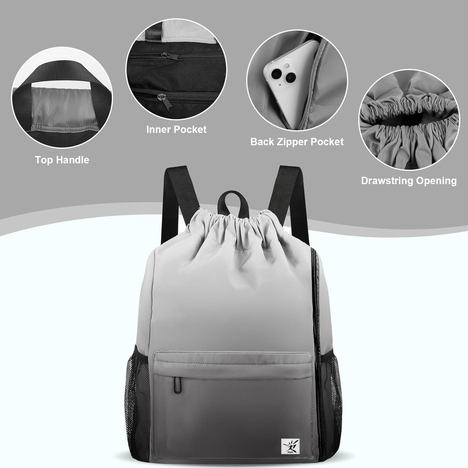 Drawstring Backpack with Mesh  - Drawstring Gym Bag reseña y precio