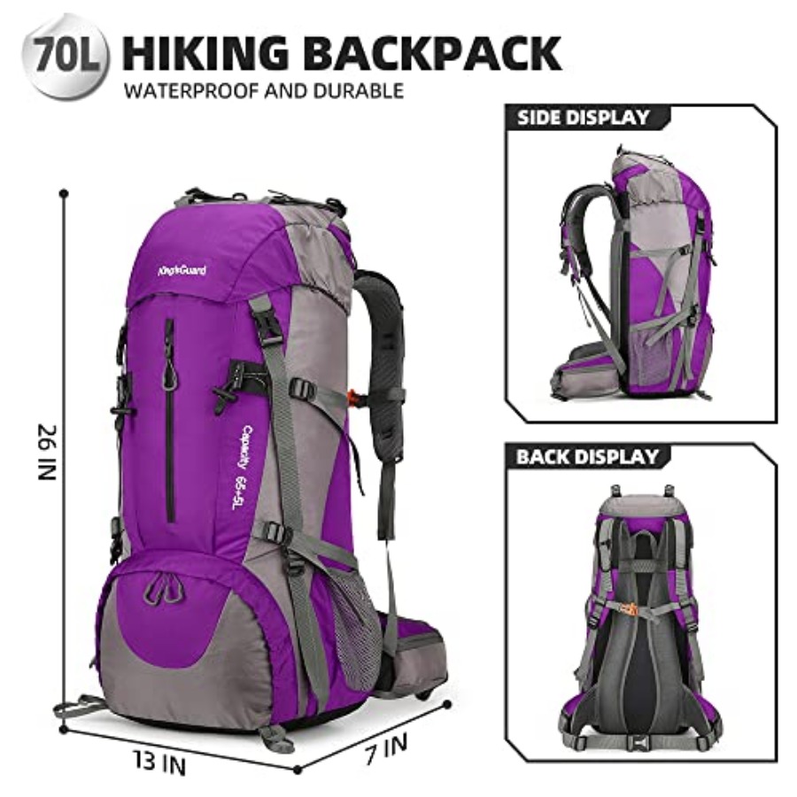70L Hiking Backpack with Rain  - Rain Cover Backpack reseña y precio