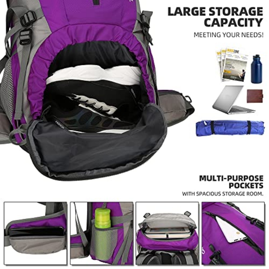 70L Hiking Backpack with Rain  - Rain Cover Backpack reseña y precio