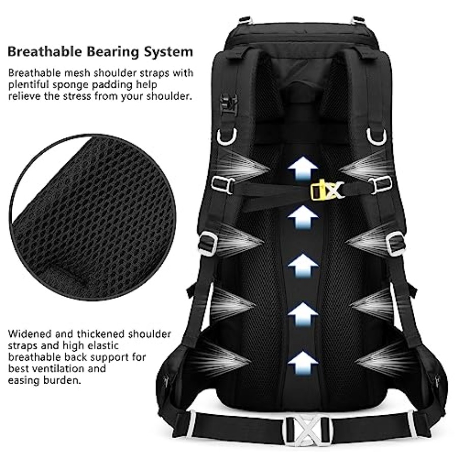 50L Hiking Backpack Men Campin - Rain Cover Backpack reseña y precio