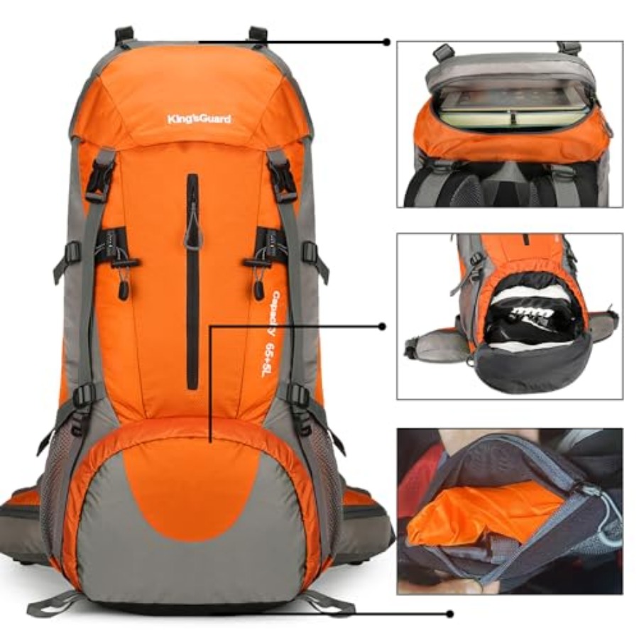 70L Hiking Backpack with Rain  - Rain Cover Backpack reseña y precio