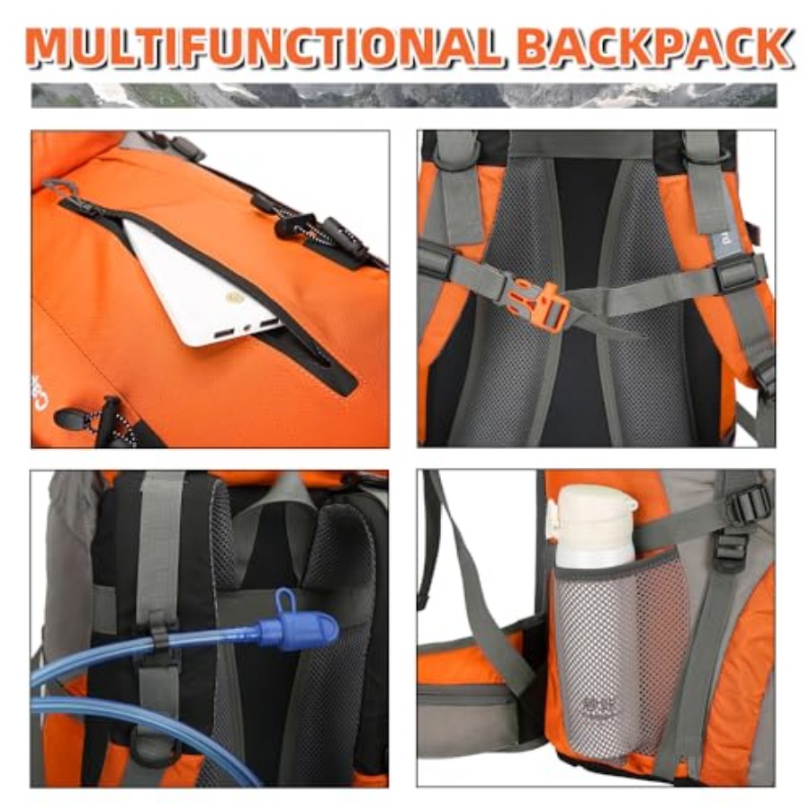 70L Hiking Backpack with Rain  - Rain Cover Backpack reseña y precio