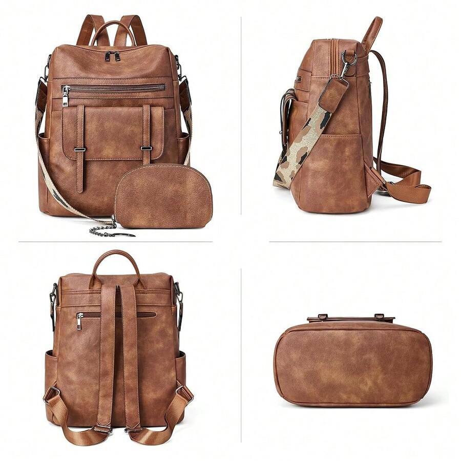 Women Fashion Vintage Brown PU - Fashion Backpack Women reseña y precio