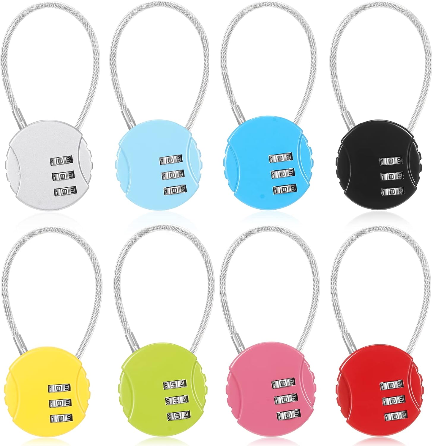 8 Pack Combination Wire Lock 3 - Backpack Lock Combo reseña y precio