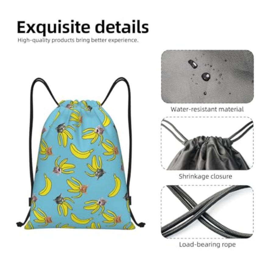 Funny Cat Banana Bananas Draws - Drawstring Gym Bag reseña y precio