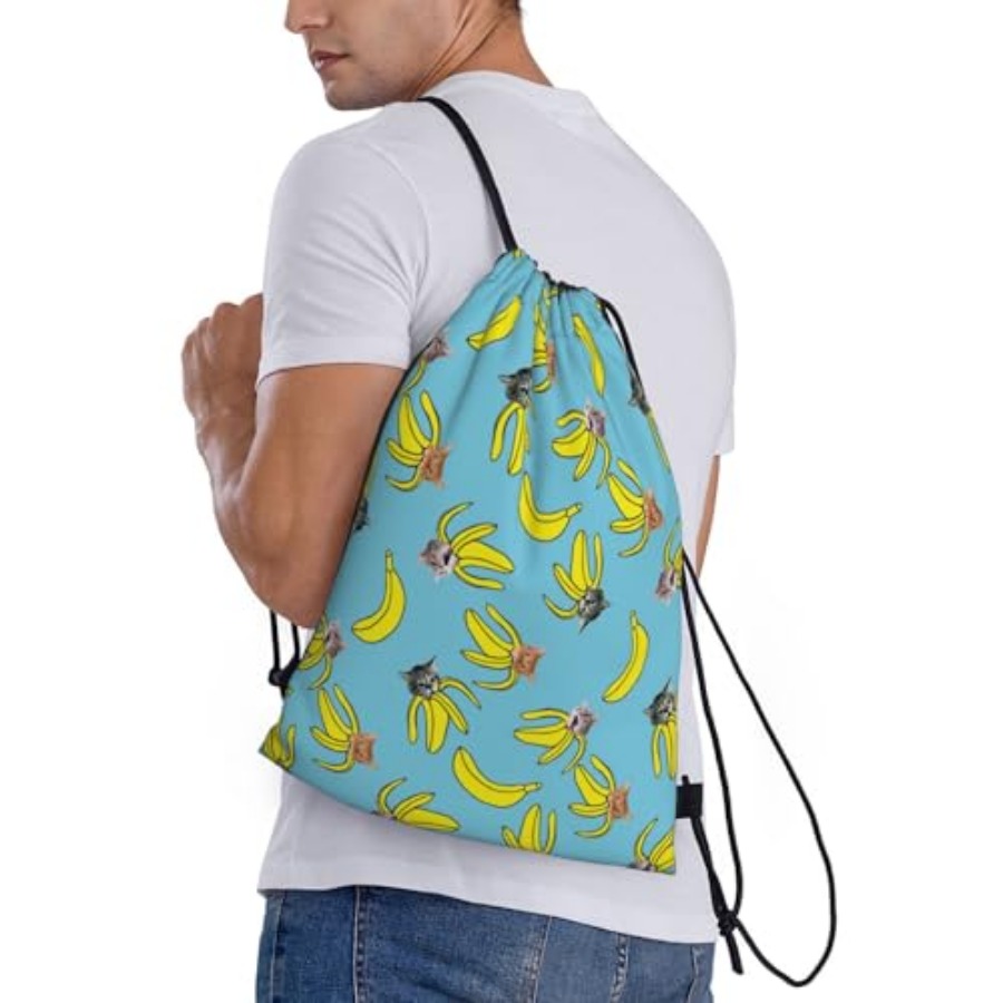 Funny Cat Banana Bananas Draws - Drawstring Gym Bag reseña y precio
